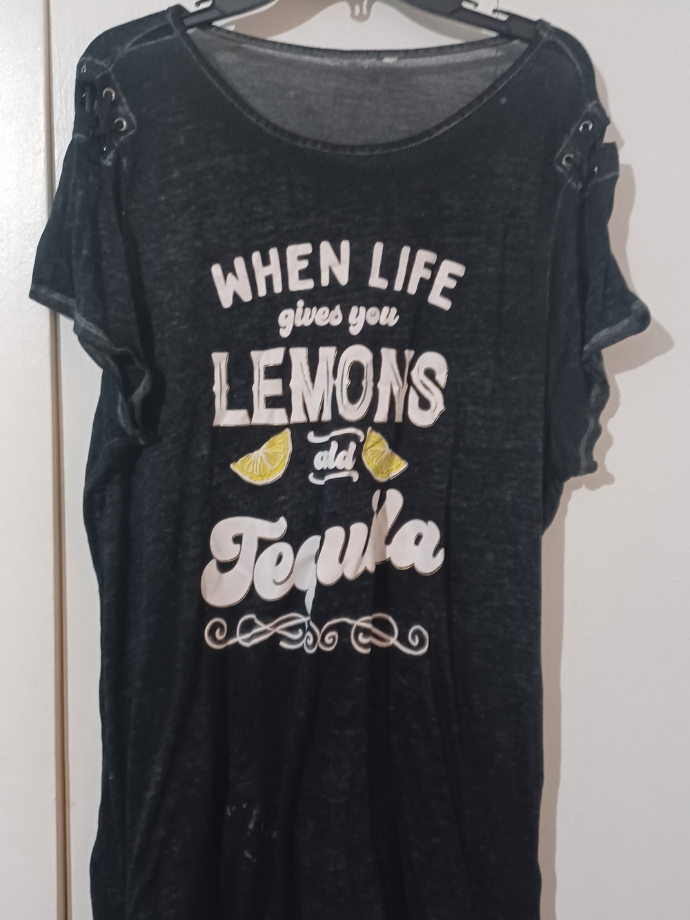 When Life Gives You Lemons Tequila Graphic Women's Top - Black